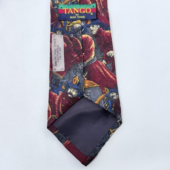 Vintage Tango Max Raab Tie Silk Americana Firefighters 1896 Firemen Necktie USA - Picture 10 of 12
